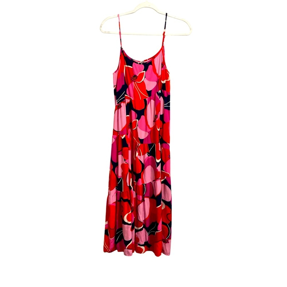 Vibrant Floral Maxi Dress. Adjustable spaghetti strap M